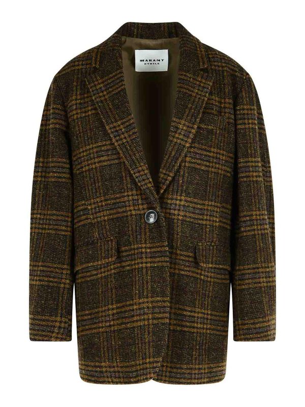 ISABEL MARANT: blazers - Gesina Khaki Virgin Wool Blazer
