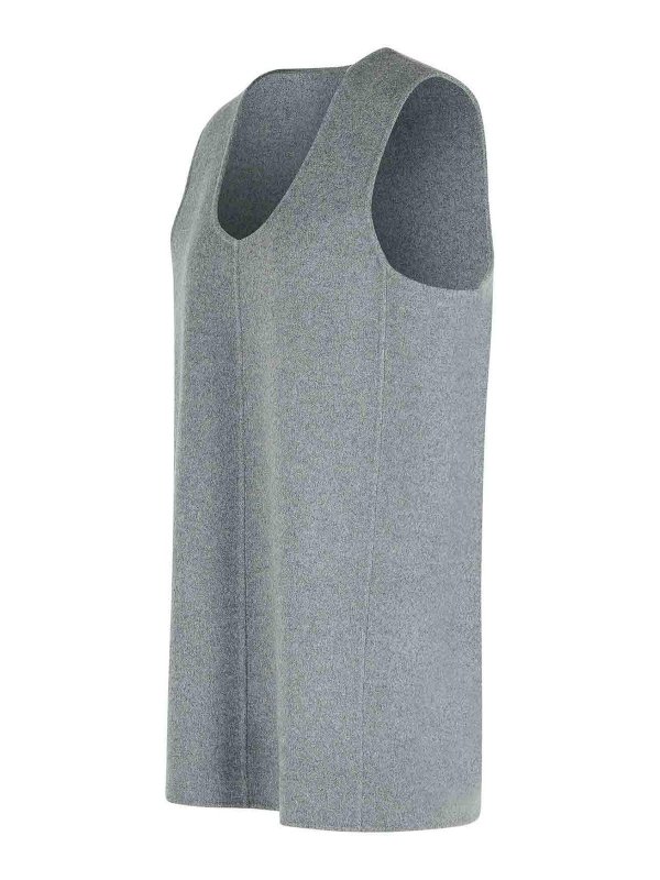 The Best Shops KHAITE: vests - Nyona Grey Wool Dress