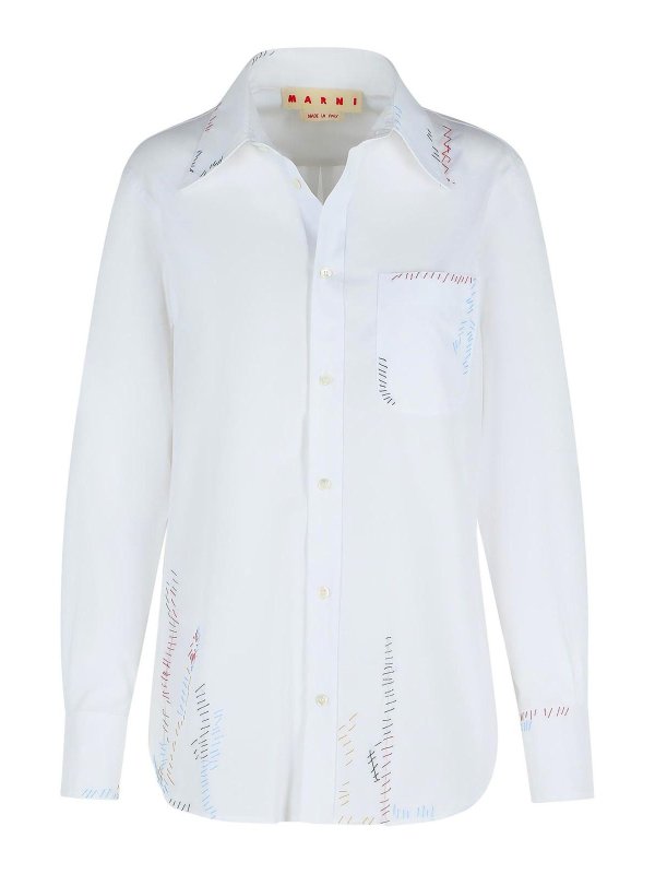 Marni: camicie - Camicia di cotone bianco