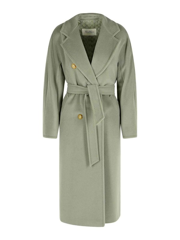 Max Mara: short coats - Wool And Sage Green Cashmere Coat