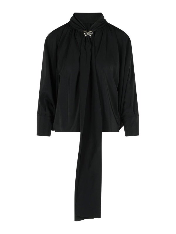 Max Mara: shirts - Leonida Black Silk Shirt
