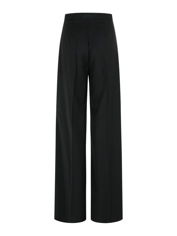 Max Mara: casual trousers online - Fernet Straight Black Virgin Wool Pants