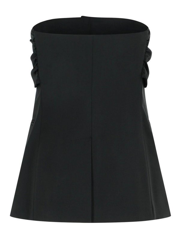 Max Mara: Tops & Tank tops online - Veruska Black Virgin Wool Bustier Top