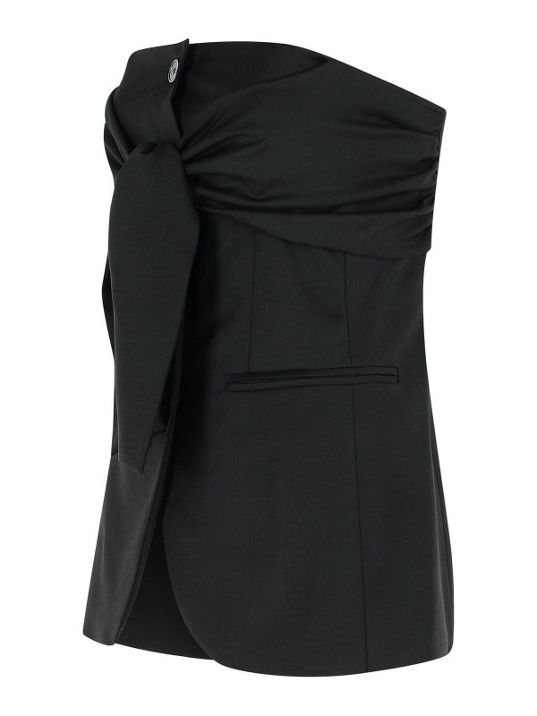 The Best Shops Max Mara: Tops & Tank tops - Veruska Black Virgin Wool Bustier Top