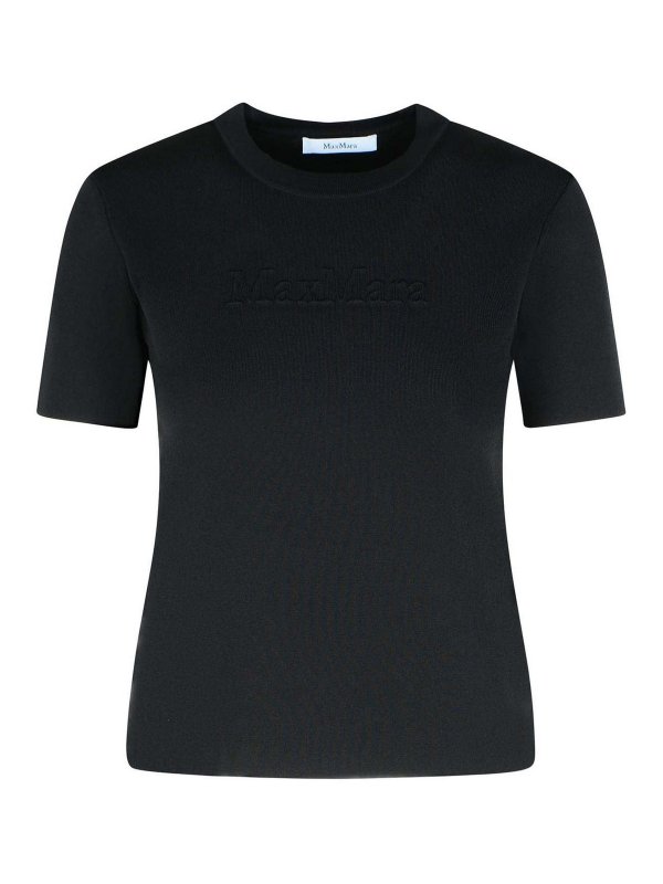 Max Mara: t-shirts - Adelio Black Viscose Blend T-Shirt