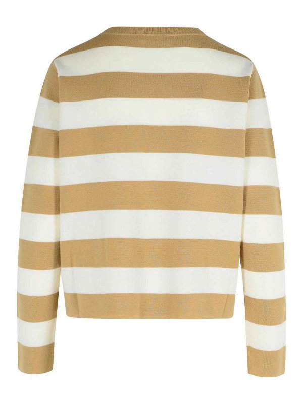 Max Mara: crew necks online - Viterbo Sand Virgin Wool Sweater