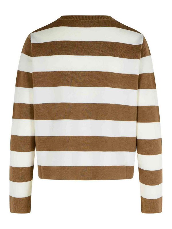 Max Mara: crew necks online - Viterbo Virgin Wool Hazelnut Sweater