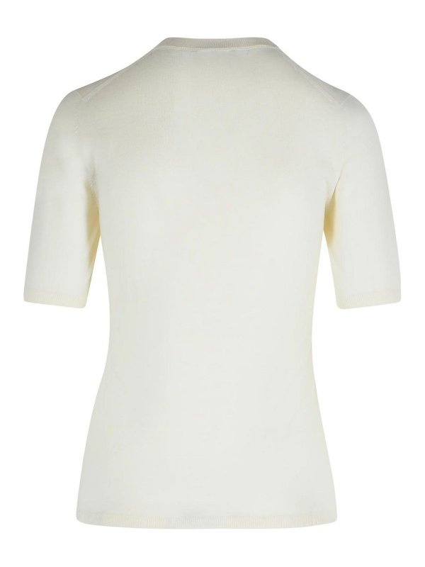 Max Mara: crew necks online - Gerico White Virgin Wool Sweater