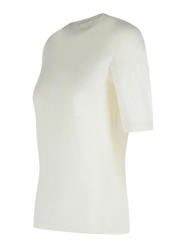 The Best Shops Max Mara: crew necks - Gerico White Virgin Wool Sweater