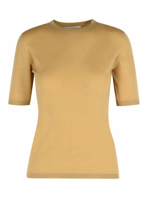 Max Mara: crew necks - Gerico Sand Virgin Wool Sweater