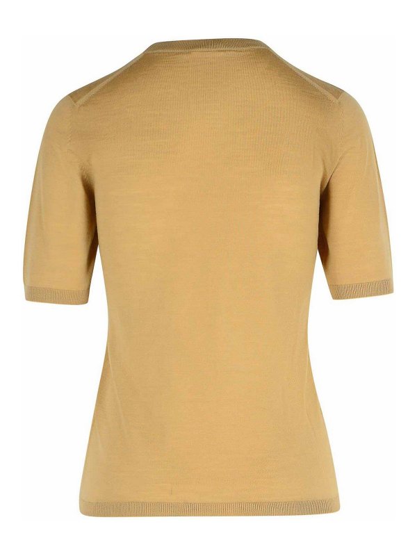 Max Mara: crew necks online - Gerico Sand Virgin Wool Sweater