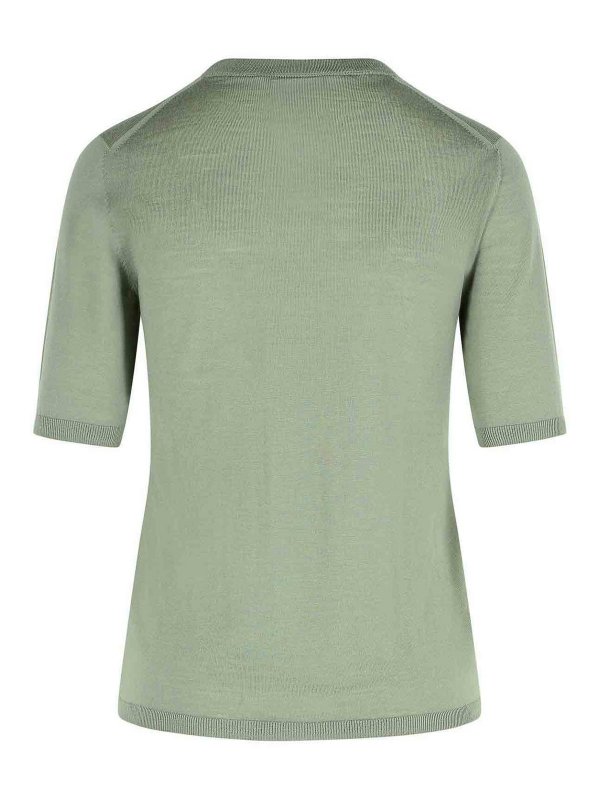 Max Mara: crew necks online - Gerico Green Virgin Wool Sweater