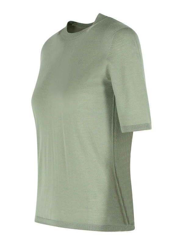The Best Shops Max Mara: crew necks - Gerico Green Virgin Wool Sweater