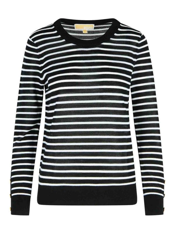 MICHAEL KORS: Strickpullover mit Rundhalsausschnitt - Rundhalspullover - Schwarz