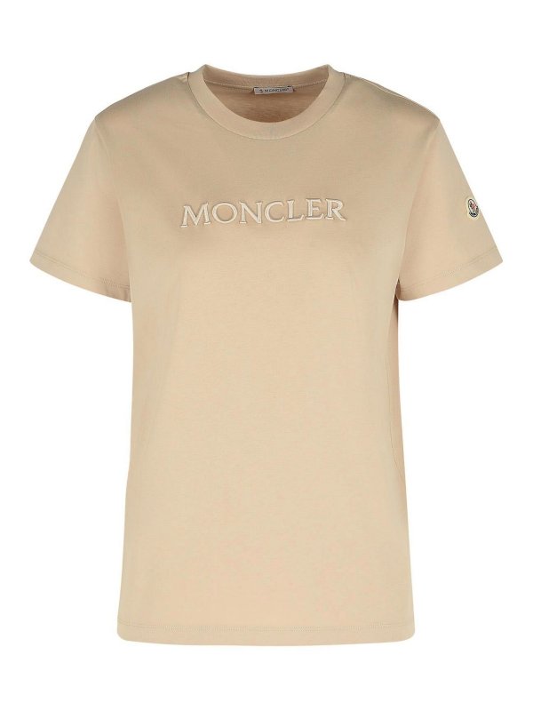 MONCLER: T-shirts - T-Shirt - Beige