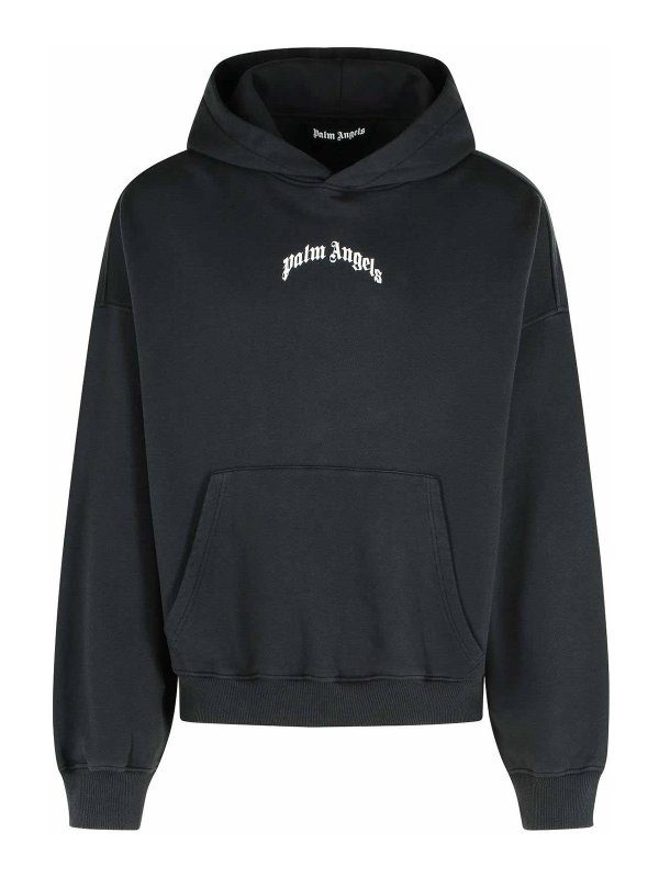 Palm Angels: Sweatshirts & Sweaters - Black Cotton Sweatshirt