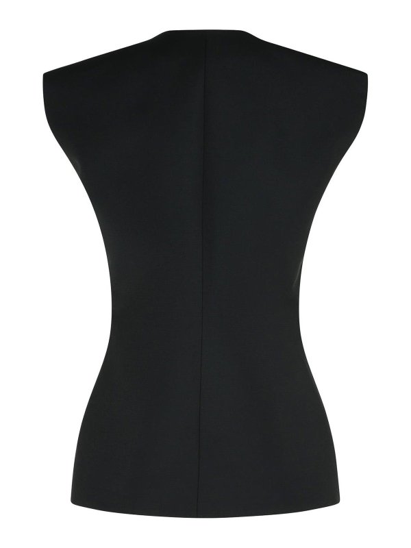 ROHE: blouses online - Sleeveless Blouse In Black Virgin Wool Blend