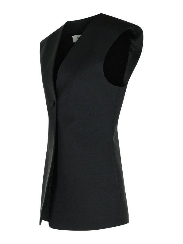 The Best Shops ROHE: blouses - Sleeveless Blouse In Black Virgin Wool Blend