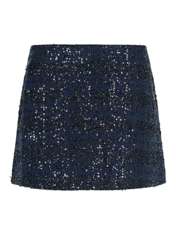 ROTATE Birger Christensen: mini skirts - Dark Blue Polyester Miniskirt