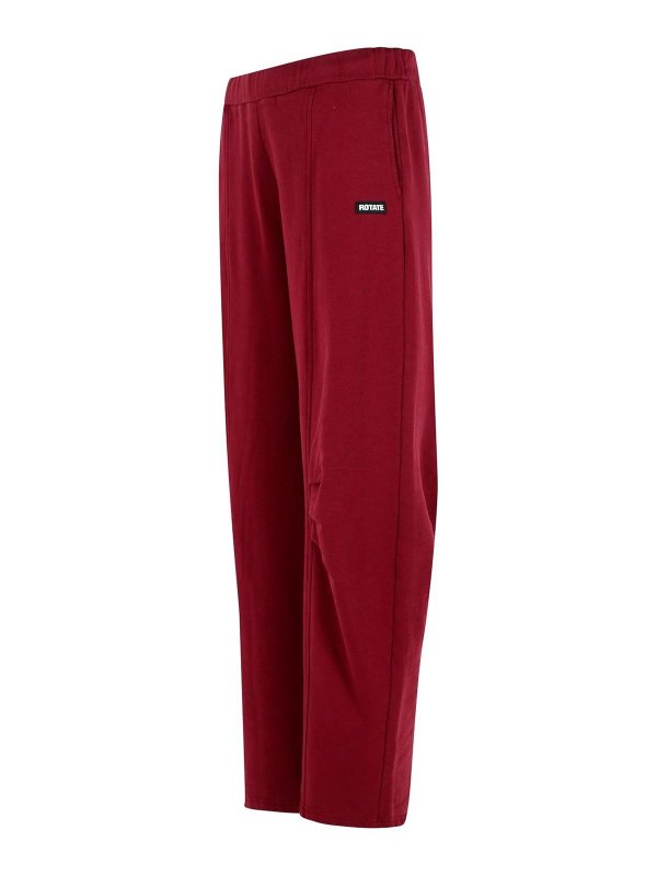 The Best Shops ROTATE Birger Christensen: casual trousers - Pantalo In Burgundy Cotton