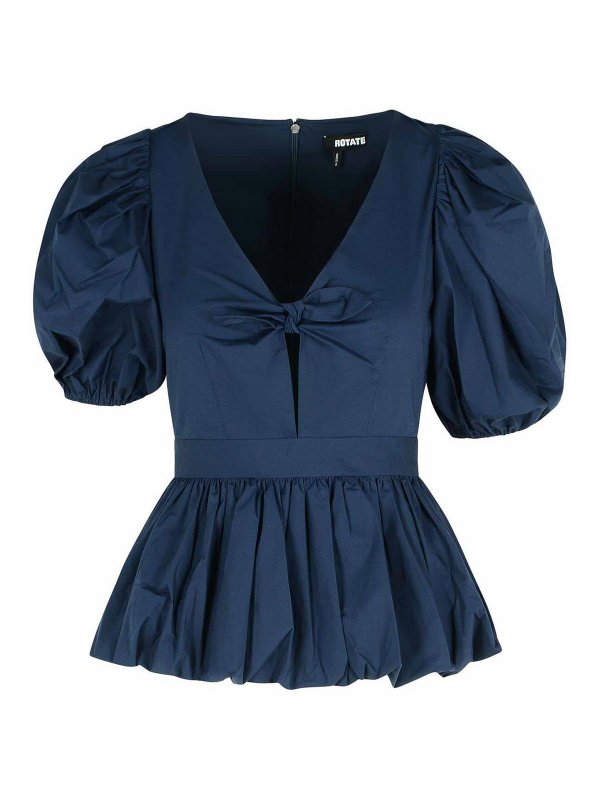 ROTATE Birger Christensen: Blusas - Blusa - Azul Oscuro