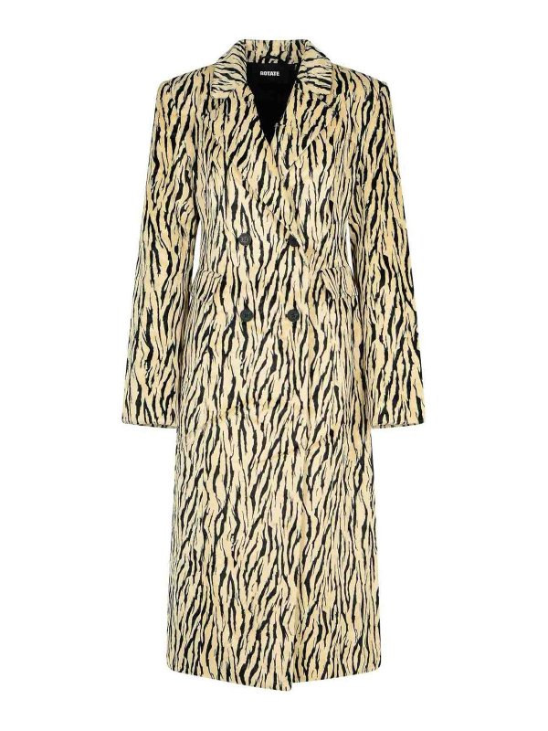 ROTATE Birger Christensen: short coats - Printed Faux Fur Coat