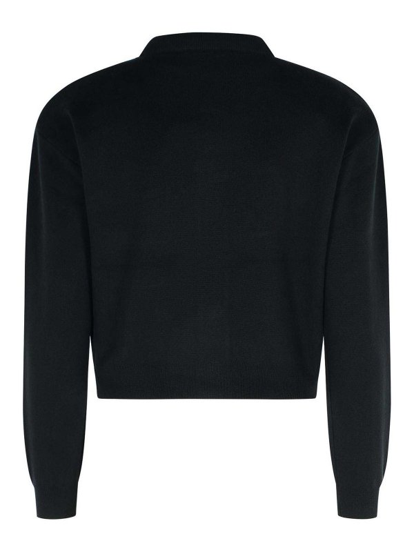 ROTATE Birger Christensen: cardigans online - Black Cotton Blend Cardigan