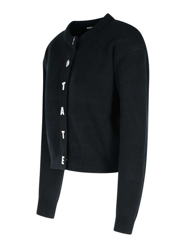 The Best Shops ROTATE Birger Christensen: cardigans - Black Cotton Blend Cardigan