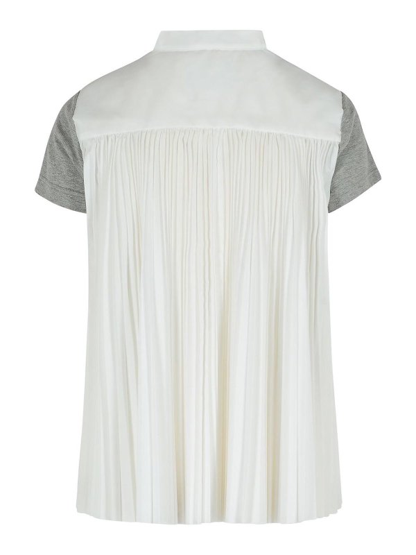 Sacai: t-shirts online - Gray Cotton T-Shirt