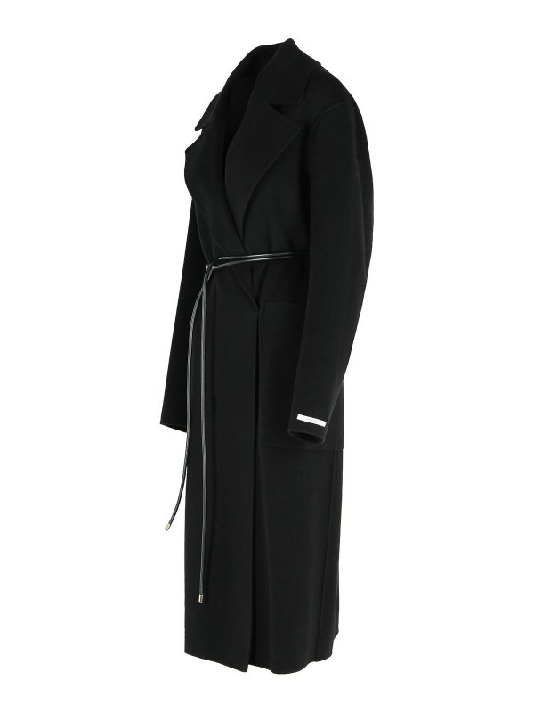 The Best Shops SPORTMAX: short coats - Abate Black Virgin Wool Robe Coat