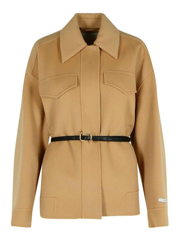 SPORTMAX: casual jackets - Cantore Camel Virgin Wool Jacket