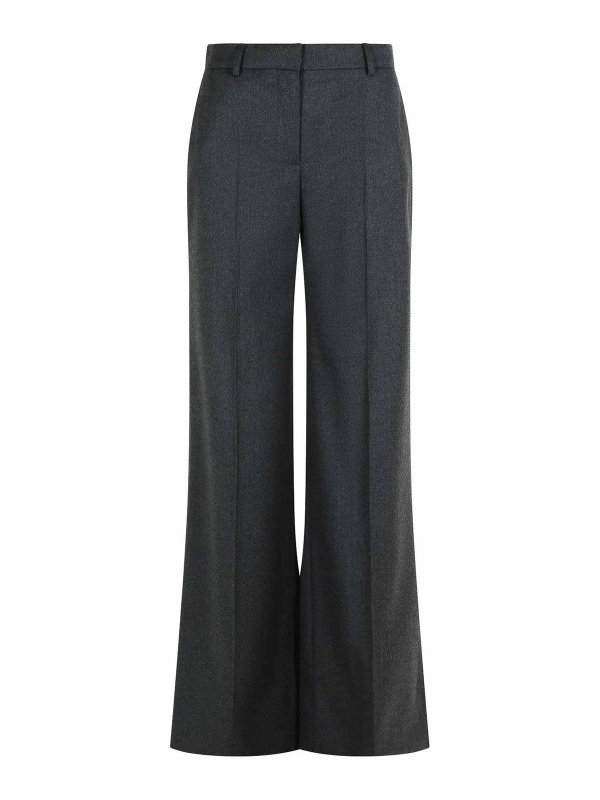 STELLA McCARTNEY: casual trousers - Flare Grey Wool Pants Cenere