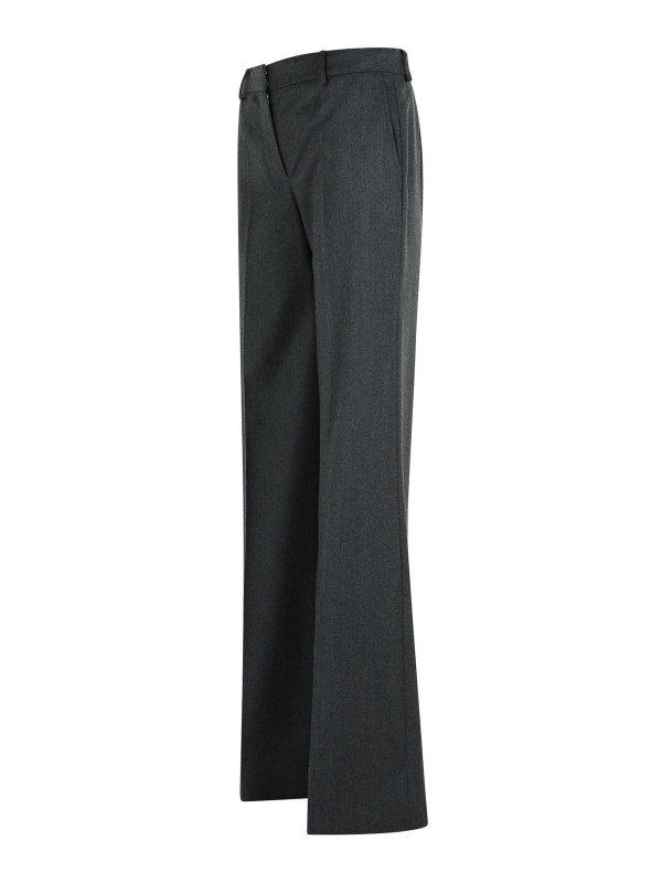 The Best Shops STELLA McCARTNEY: casual trousers - Flare Grey Wool Pants Cenere