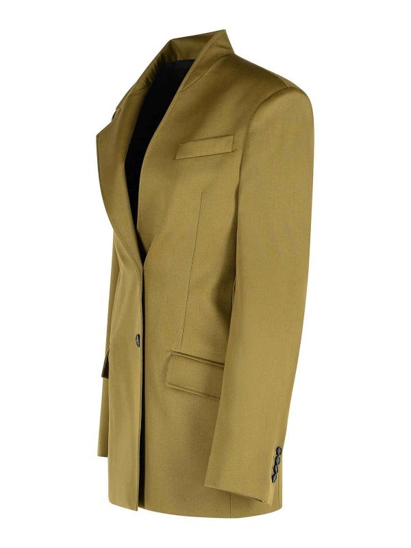 The Best Shops The Attico: blazers - Green Virgin Wool Blazer