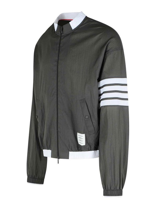 The Best Shops THOM BROWNE: casual jackets - Grey Polyester Jacket