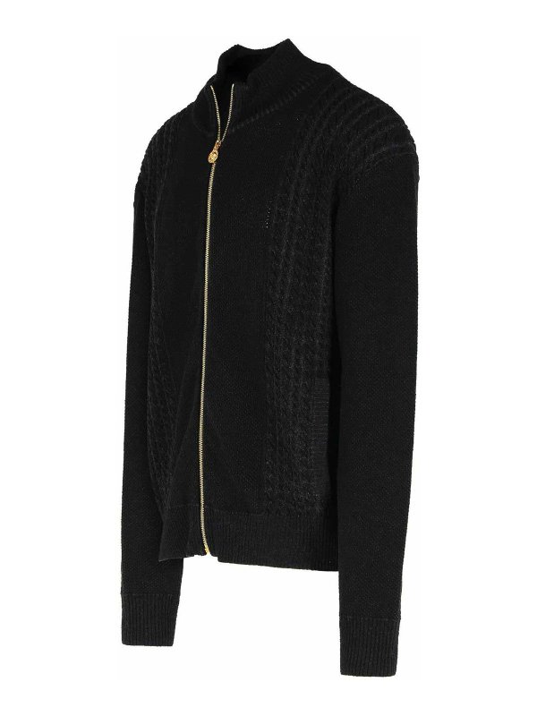 The Best Shops VERSACE: Strickpullover mit Rundhalsausschnitt - Rundhalspullover - Schwarz