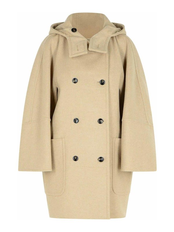 Max Mara: short coats - Arturo1234 Beige Wool Blend Coat