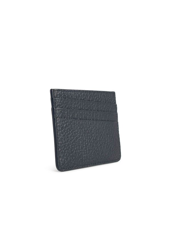 Maison Margiela: wallets & purses online - Four Stitches Black Leather Card Holder