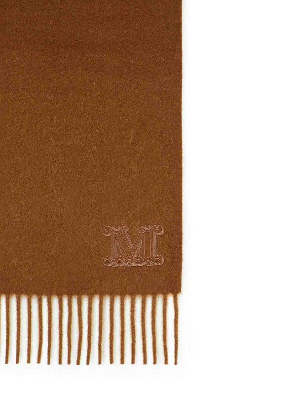 The Best Shops Max Mara: Stoles & Shawls - Wsdalia Cashmere Stole With Brown  Embroidery