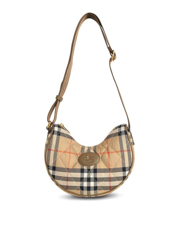 BURBERRY: cross body bags - Horseshoe Crossbody Bag In Sand Polyamide