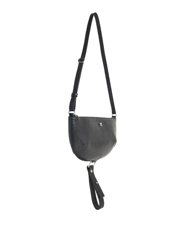 Courreges: cross body bags online - Holy Eclipse Viper Blk Leather Bag