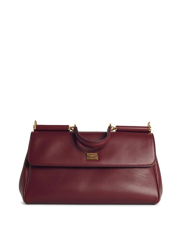DOLCE & GABBANA: totes bags - My Sicily Burgundy  Calf Leather Handbag