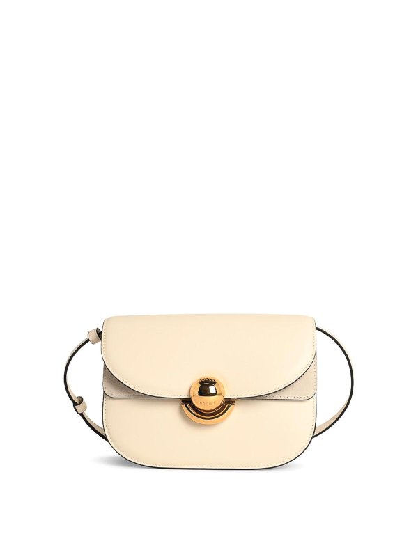 FURLA: cross body bags - Cream Leather  Mini Crossbody Bag