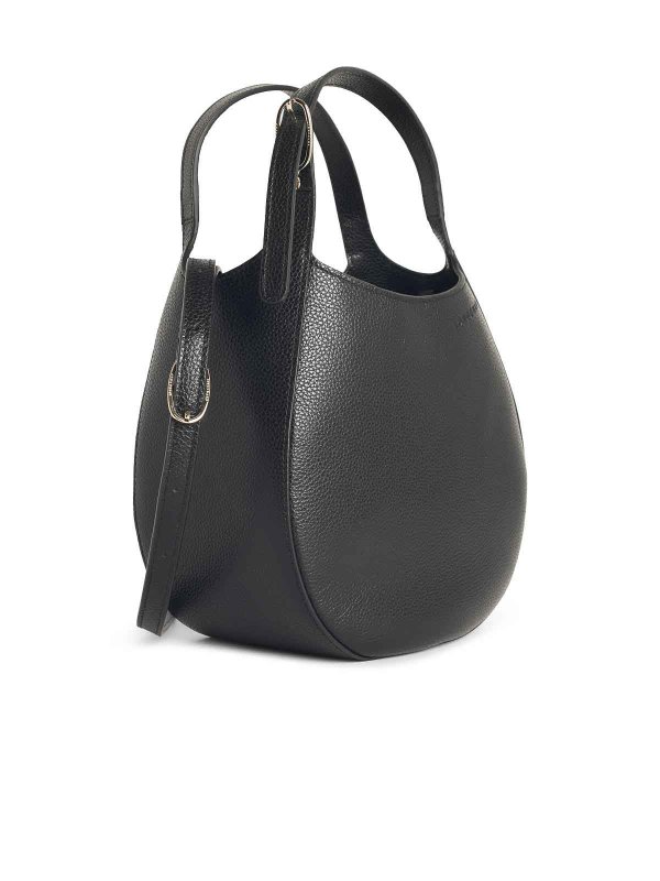 LONGCHAMP: borse a tracolla online - Borsa in pelle nera di Le Foulonn