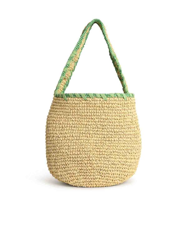 The Best Shops Marni: borse a tracolla - Piccola borsa in rafia verde naturale verde