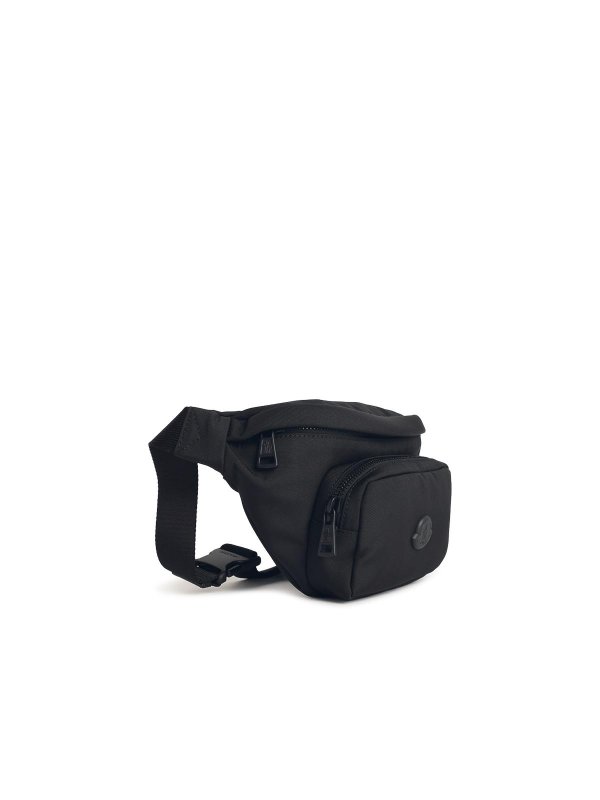 MONCLER: clutches online - Durance Black Nylon Fanny Pack