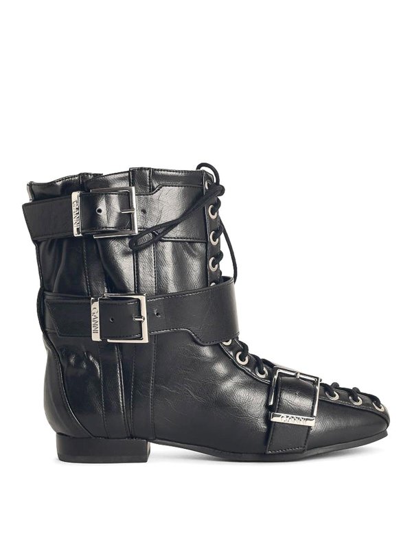 GANNI: boots - Black Synthetic Boots