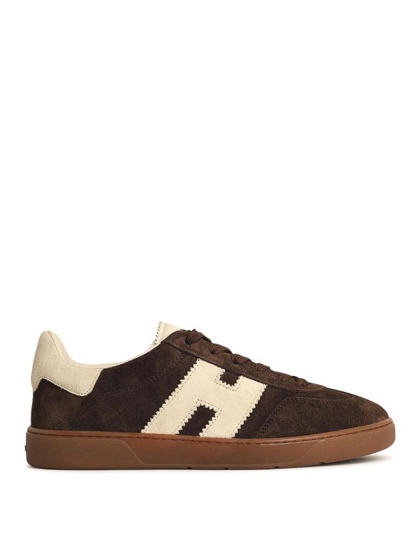 HOGAN: trainers - Cool Brown Suede Sneakers