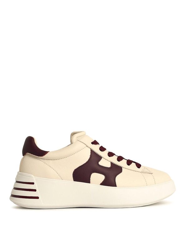HOGAN: trainers - Rebel 564 Cream Leater Sneakers