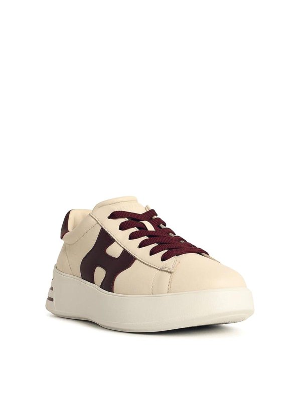HOGAN: trainers online - Rebel 564 Cream Leater Sneakers